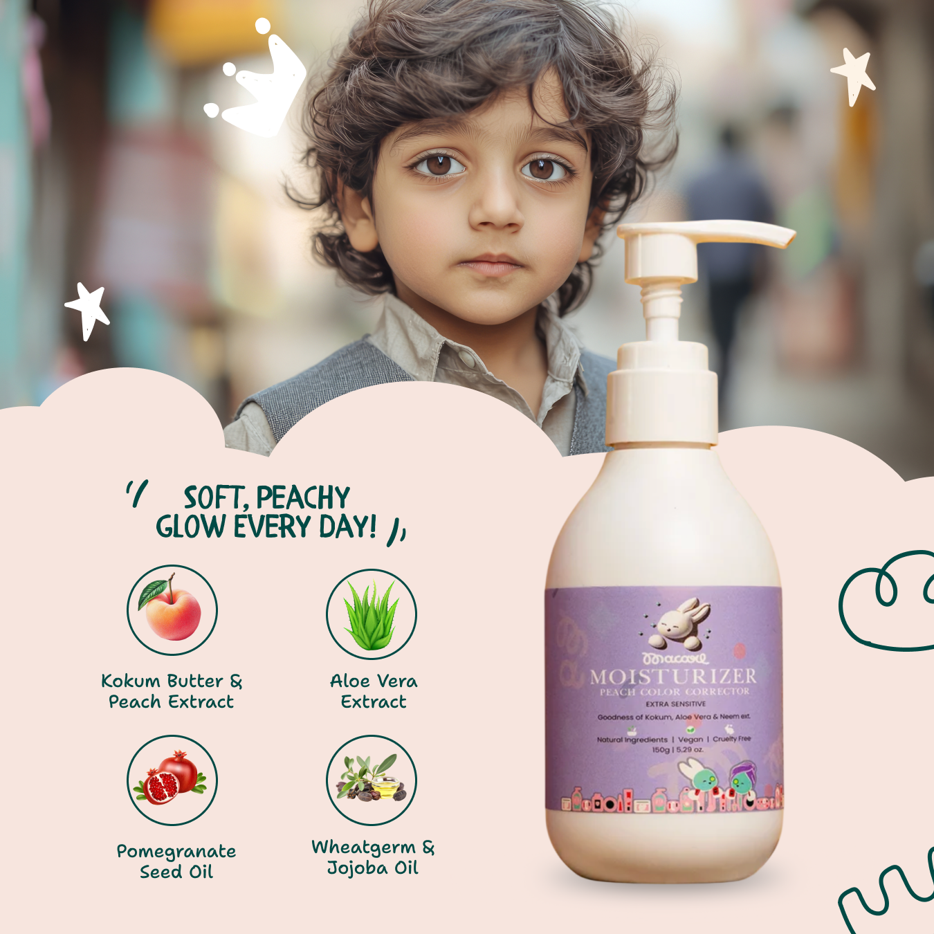 TINY TINT MOISTURISER PEACH (150 ML)